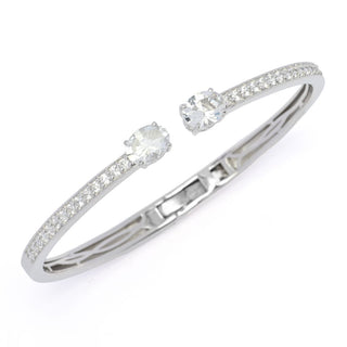 Pulseira de beijo Gem Treasures de 4,14 quilates de topázio branco e zircônia