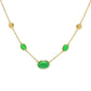 Colar Lambert Cheng de 18"+1" com Jade Tingido em Ouro 24K, 8,5 gramas