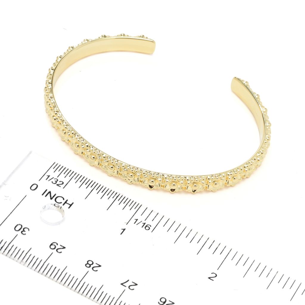 Pulseira Toscana Italiana com detalhes florais e banho de ouro 18K