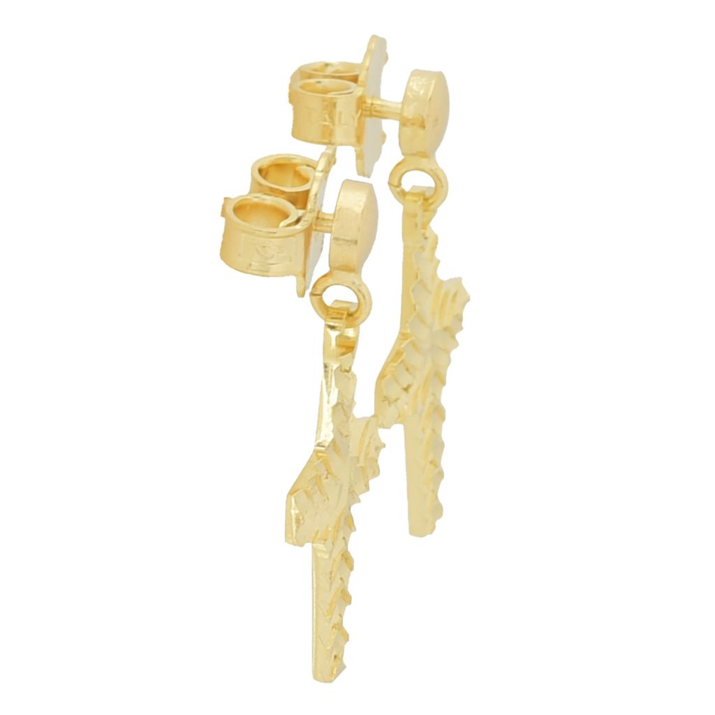 Brincos pendentes em forma de cruz com corte de diamante banhados a ouro 18K Toscana Italiana