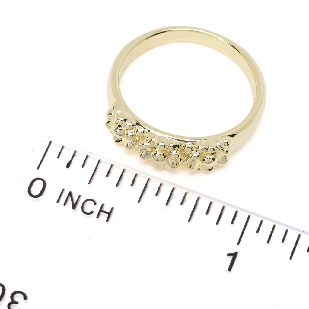 Toscana Italiana Escolha entre anel com design de flores banhado a platina ou ouro