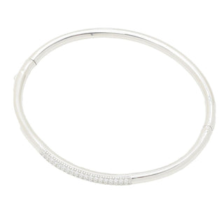 Pulseira de prata italiana Sorrento 0,29 DEW com diamantes simulados e articulada