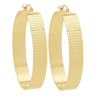Brincos de argola de 3,8 cm banhados a ouro 18K Toscana Italiana com acabamento à escolha
