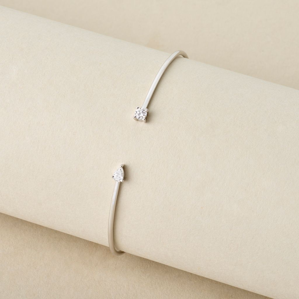 Pulseira Peace Jewelers em ouro 14K, 0,30ct, formato de pera e diamantes redondos cultivados em laboratório