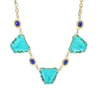 Tagliamonte 18K Gold Plated Venetian Glass Medusa & Lapis Necklace