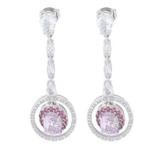 Brincos pendentes de kunzita e pedras preciosas Gem Treasures 6,46ctw