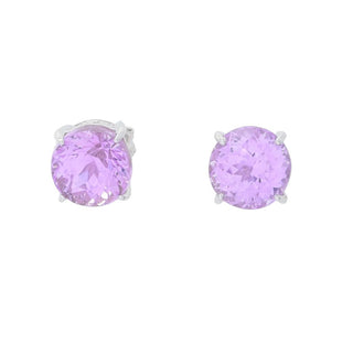Brincos de kunzita redondos de prata esterlina 3,60ctw da Gem Treasures