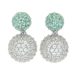 Brincos de bola de discoteca com pavê de zircônia e pedras preciosas da Gem Treasures