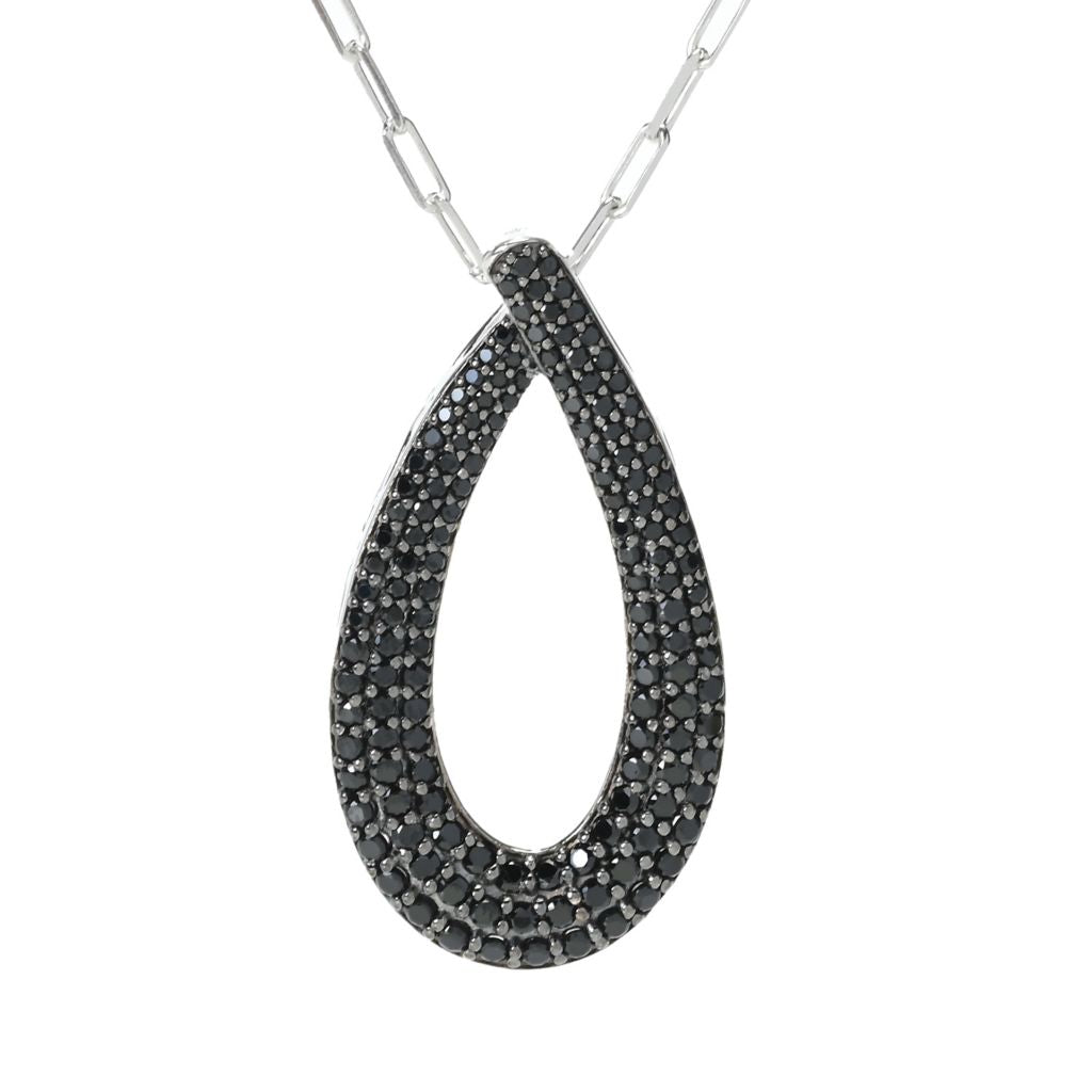 Pingente Gem Treasures Sterling Silver Choice of Gem em forma de lágrima com corrente