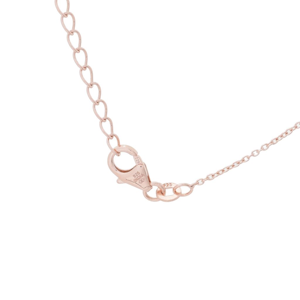 Pingente de laço de kunzita e zircônia cúbica 18K vermeil rosa Gem Treasures com corrente