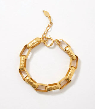 La Vie Parisienne - Hammered Chain Link Bracelet