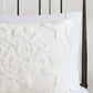 King/Cal King 3 Piece Tufted Cotton Chenille Damask Duvet Cover Set