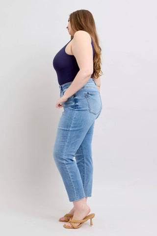 Judy Blue - Calça Plus Size Slim Fit de Cintura Média com Bolso para Celular