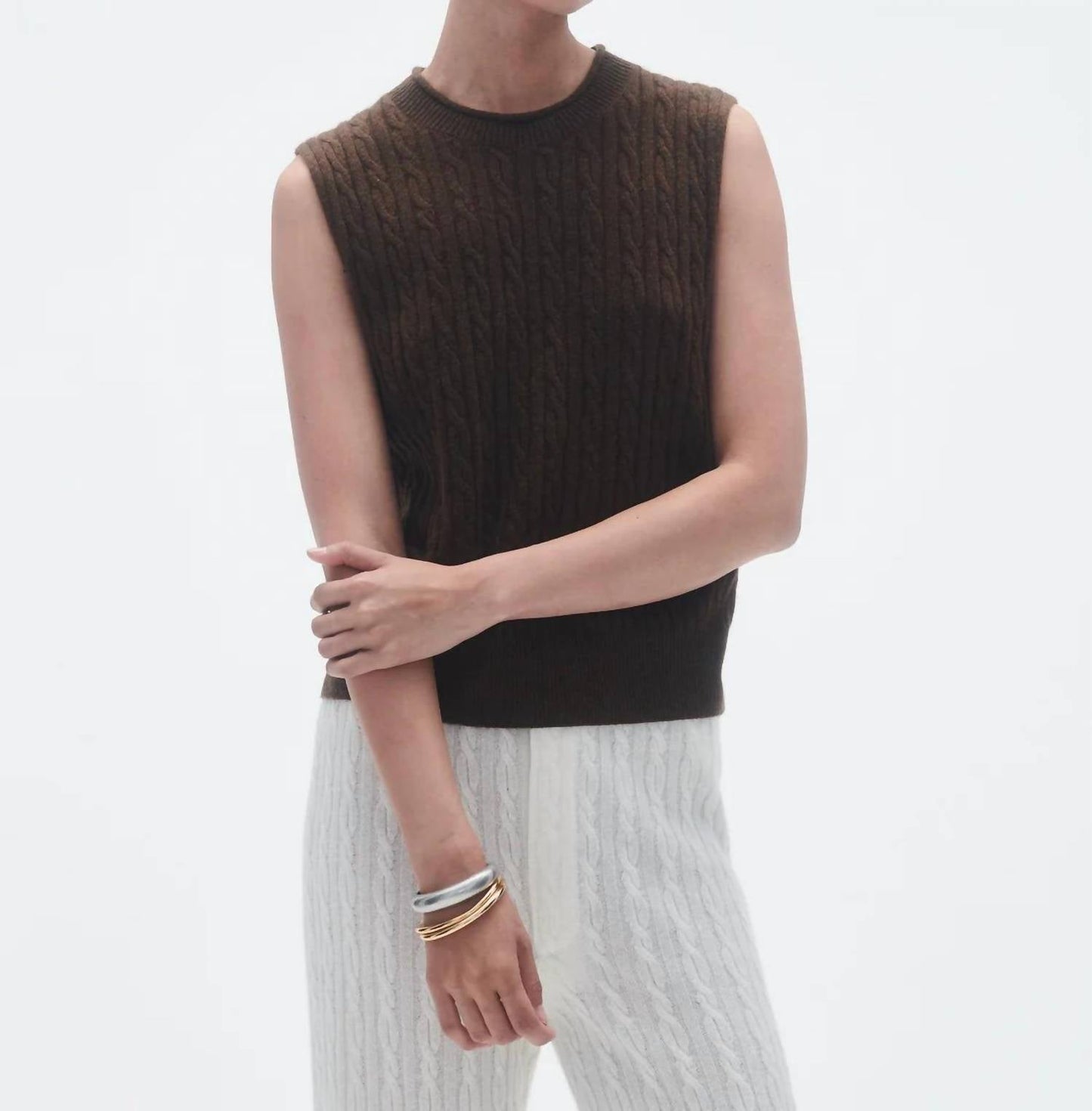 Guest In Residence - Cable Crew Neck Sleeveless Vest