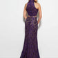 Mac Duggal - Lace Two-Piece Halter Neck Gown