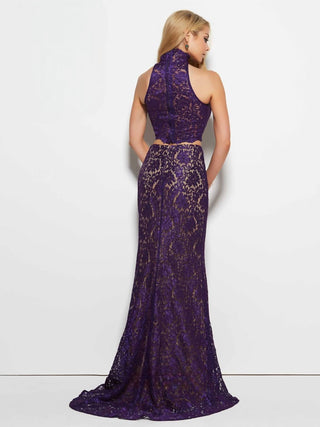 Mac Duggal - Vestido de renda de duas peças com decote halter