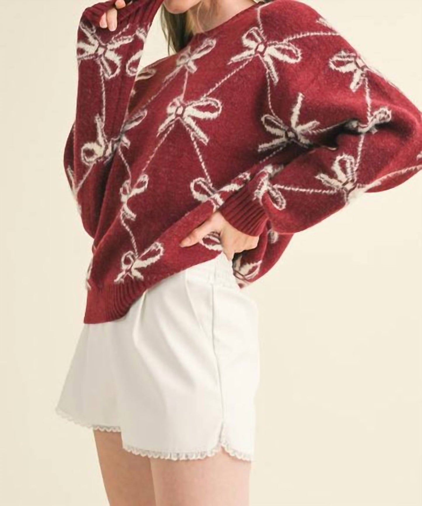 &Merci - Becca Ribbon Knit Pattern Sweater