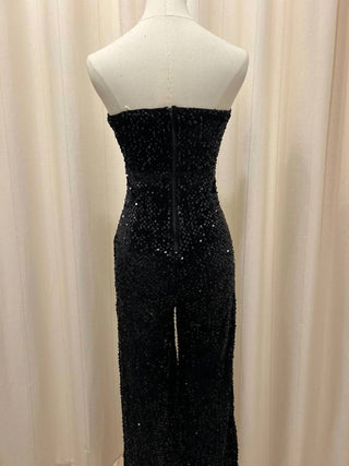 Hyfve - Women's Sequined Velvet Strapless Jumpsuit