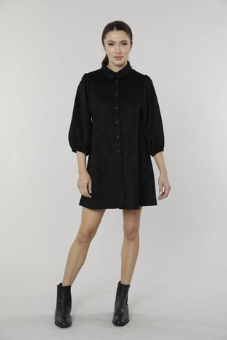 Dolce Cabo - Vestido de couro Everywhere com mangas bufantes