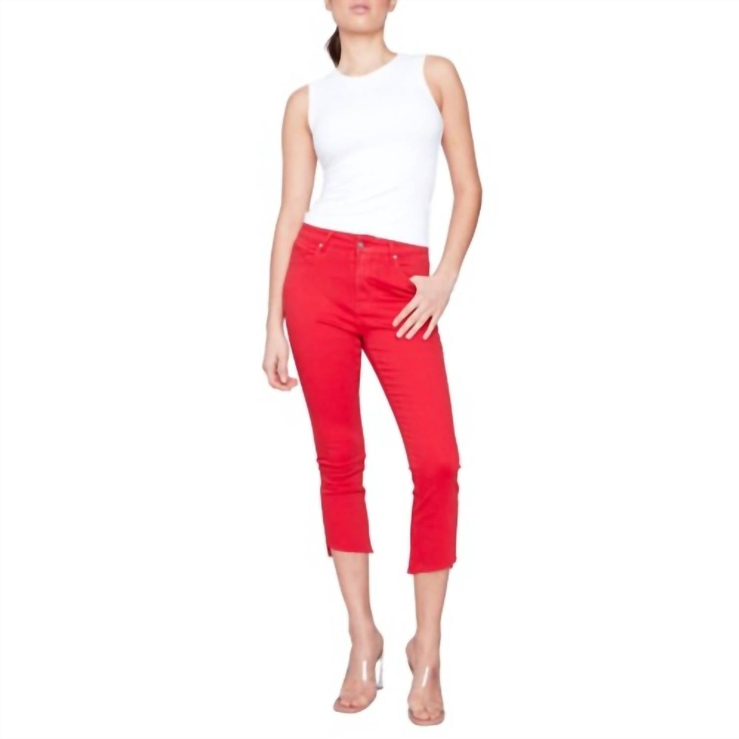 Charlie B - Asymmetrical Hem Twill Pants