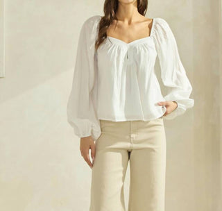 Abel Fragrance - Heart Neck Woven Top
