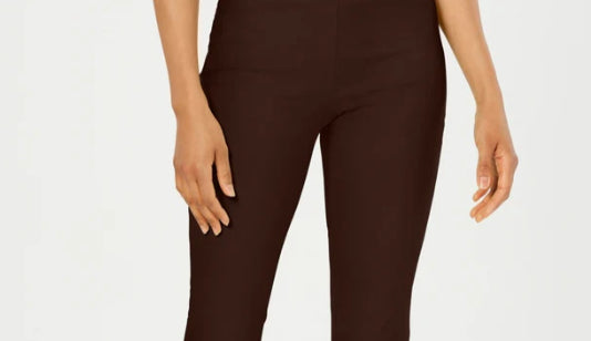 Calça feminina Chelsea Tummy Control Skinny Leg Tornozelo Charter Club Marrom Tamanho 8