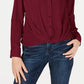 INC International Concepts International Concepts Blusa feminina com botões e torção frontal pequena, vinho, tamanho médio