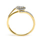 10K Yellow Gold Diamond Accent Filigree Heart Promise Ring (I-J Color, I3 Clarity)- Size 7