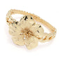 Pulseira Graziella banhada a ouro 23K com hibisco eletroformado e elos curvos