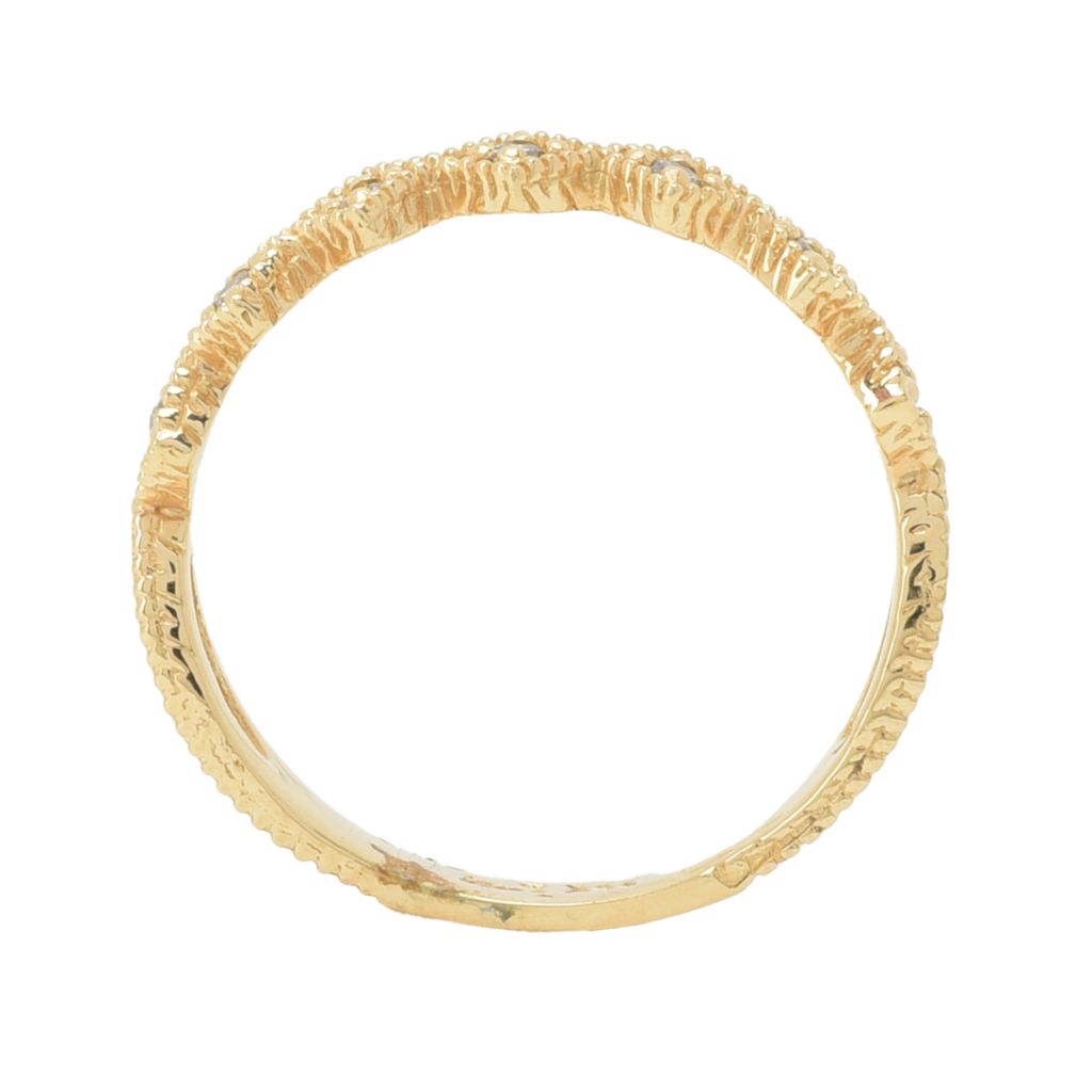 Anel Morris &amp; David em ouro 14K com diamantes de 0,18ctw, 1,7 gramas