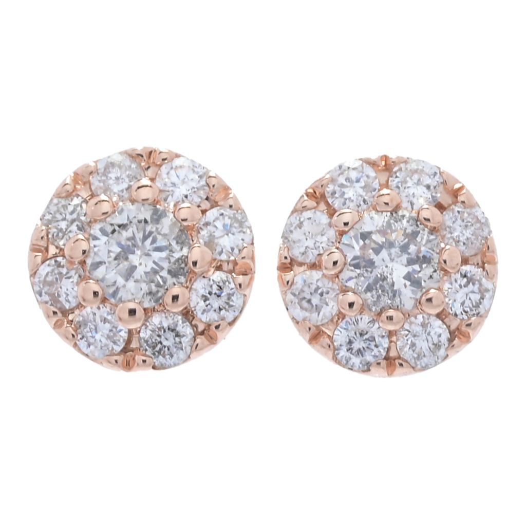 Brincos de pino com contas de diamante de 0,18 quilates em ouro 14K da Gems of Distinction