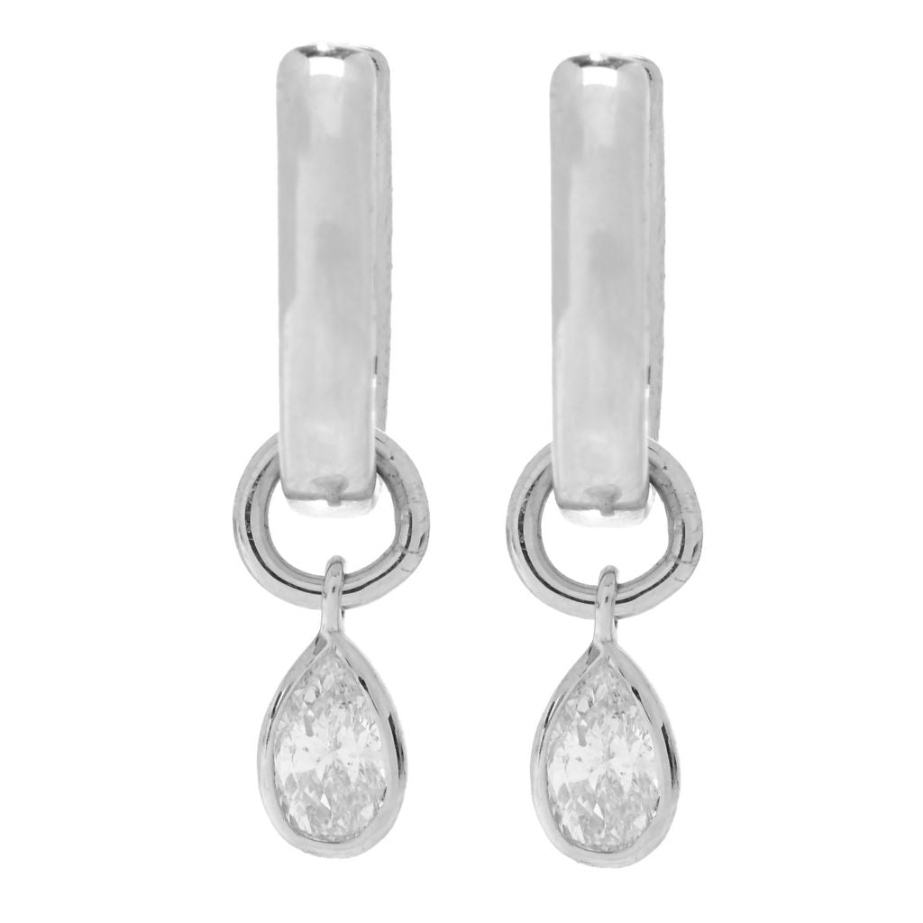 Brincos de argola com pingente de diamante conversível Gems of Distinction Choice of Shape