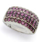 Anel Diamond Treasures em ouro branco 14K com diamante roxo de 1,90 quilates e 4 fileiras