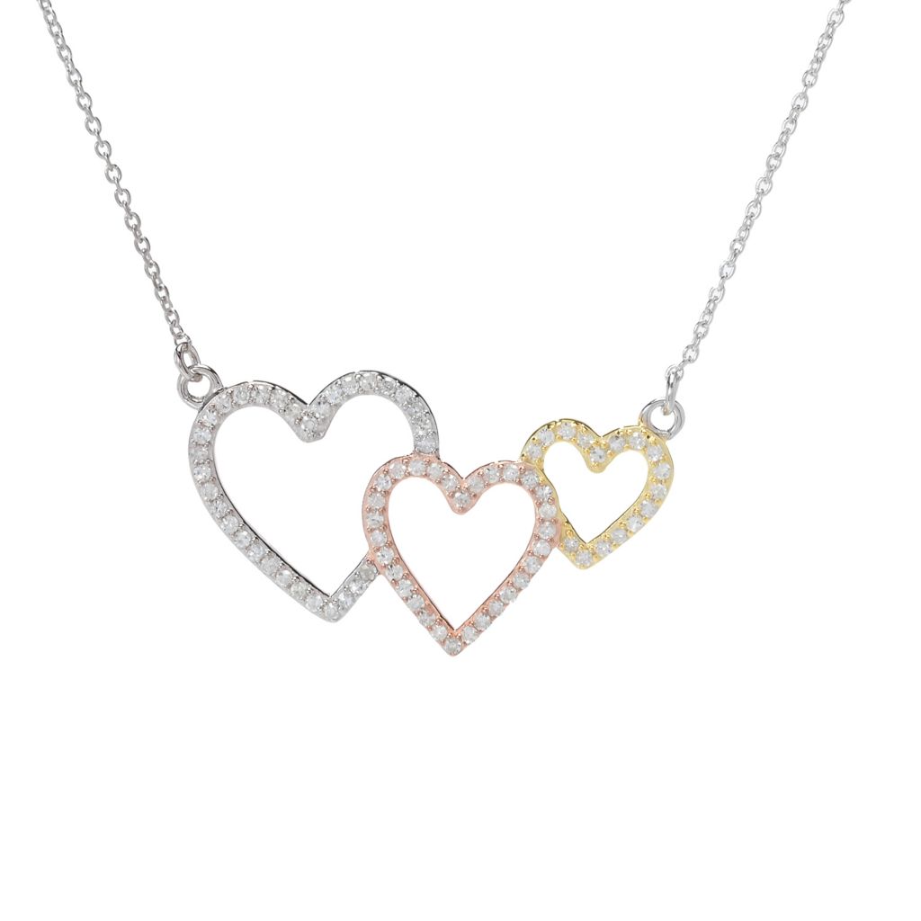 diamond-treasures-0-54ctw-diamond-interlocking-hearts-tri-color-necklace