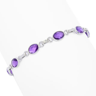 Pulseira Elemental Gems banhada a platina com escolha de pedras preciosas ovais de 7x5 mm