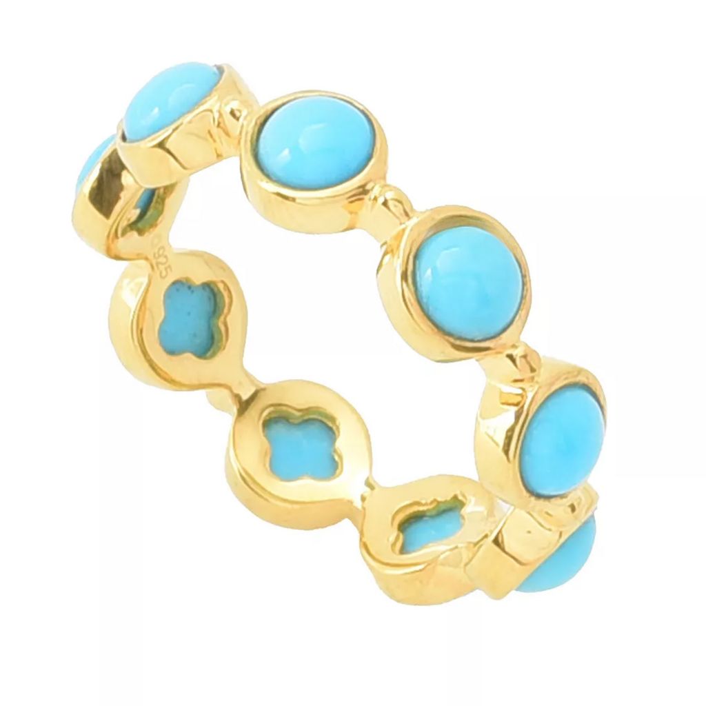 Anel Eternity com pedras preciosas escolhidas, banhado a ouro 18K da Elemental Gems