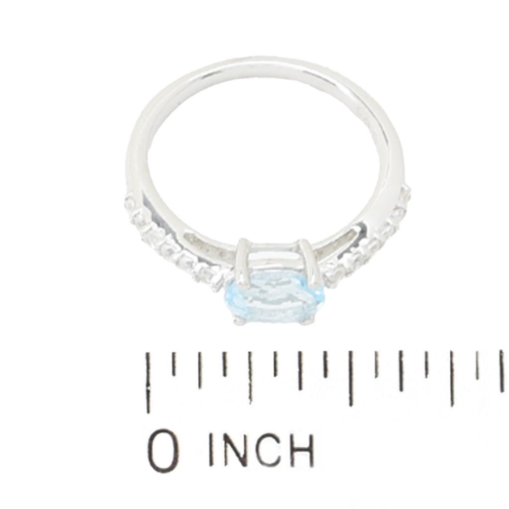 Conjunto de 3 anéis com pedras preciosas banhadas a platina e zircônia branca da Elemental Gems