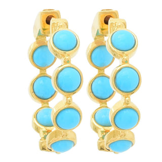 Brincos de argola Elemental Gems banhados a ouro 18K com escolha de pedras preciosas do avesso