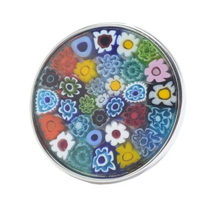 Anel de disco de vidro Murano de prata esterlina Il Murano di Francesca de 23,9 mm