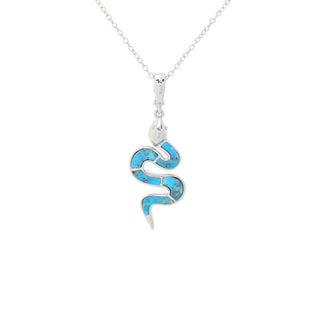 Elemental Gems Choice of Animal Blue Mohave Turquoise Inlay Pendant w/ Chain