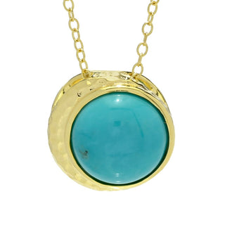 Pingente de Lua Crescente Turquesa Campitos banhado a ouro 18K da Elemental Gems com corrente