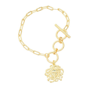 Pulseira de alternância com pingente Brillantata banhada a ouro 18K Toscana Italiana