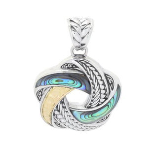 Pingente de nó de amor de abalone com detalhes em ouro 18K Artan Silver by Samuel B.