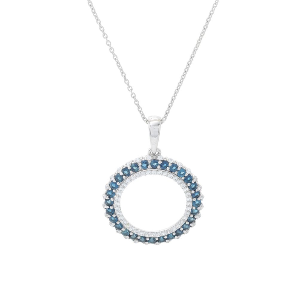 Pingente Eternity de Indicolita e Zircônia 1,94ctw da Gem Treasures com Corrente