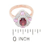 Anel Gem Treasures "Sweetheart" 1,11ctw granada, safira rosa e zircônia