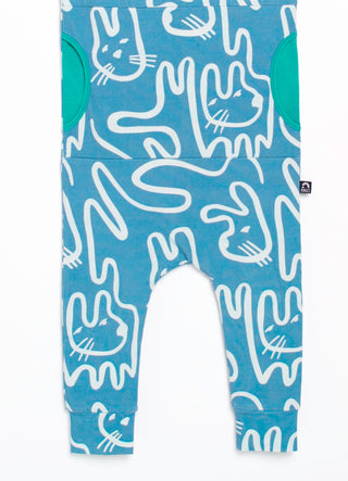 Macacão infantil de manga curta com bolso peek da RAGS Apparel, azul, tamanho 12-18 meses