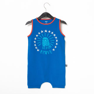 Macacão curto infantil RAGS Apparel azul tamanho 12-18M