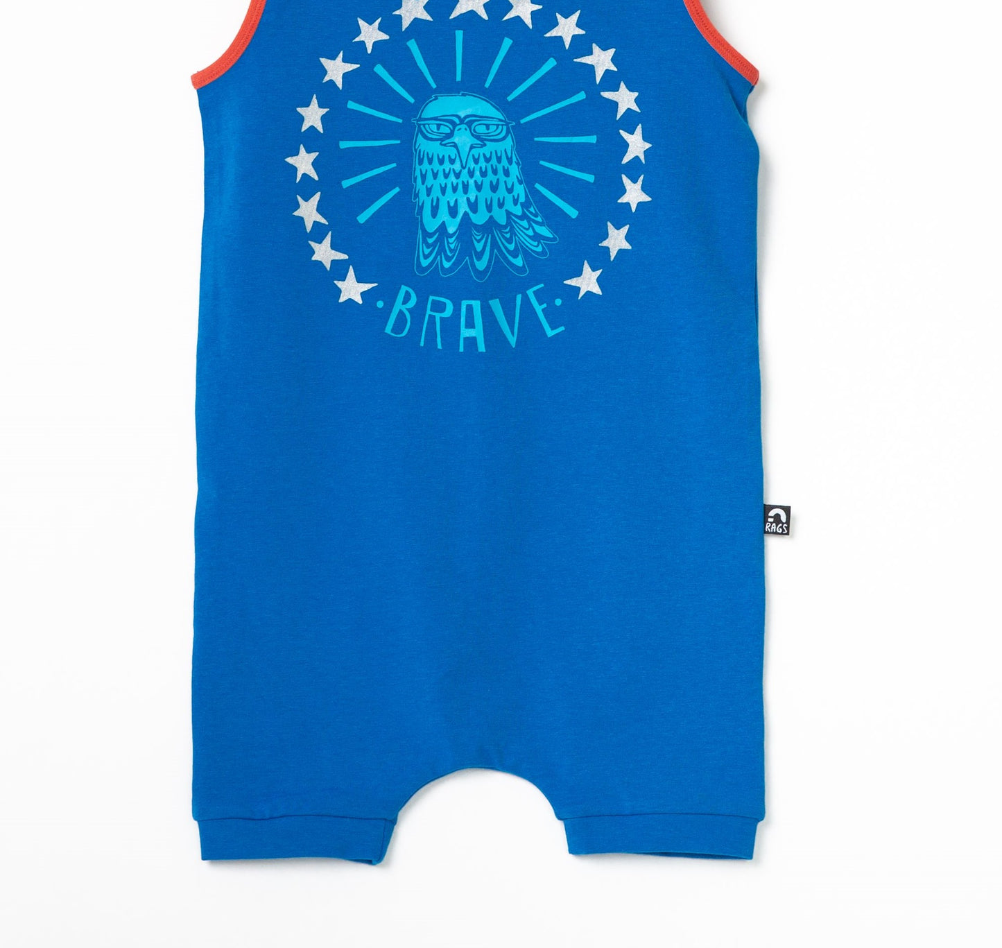 Macacão curto infantil RAGS Apparel azul tamanho 12-18M