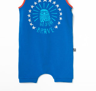 Macacão curto infantil RAGS Apparel azul tamanho 12-18M