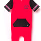 Macacão infantil de manga curta com bolso canguru RAGS Apparel, vermelho, tamanho 2T